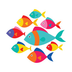 Fototapeta premium Vibrant tropical fish collection for underwater designs