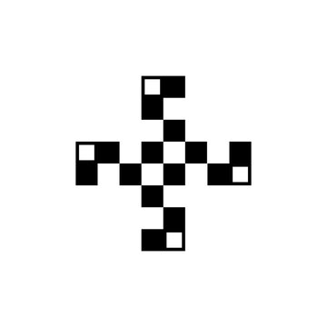 Abstract Pixelated Cross logo symbol icon flat stock vector design