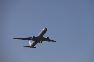 Taipei City, Taiwan - November 15 2025 - Air China Airbus A330 flying in clear blue sky.