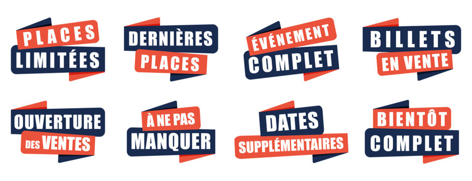 Stickers &Eacute;v&eacute;nementiels &ndash; Badges Promotionnels pour Annonces et Billetterie (Vectoriel)