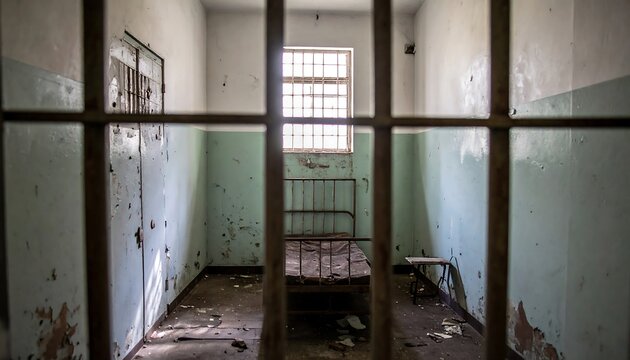 Desolate Prison Cell - A Haunting Reminder of Confinement.