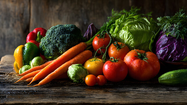 world vegetable day vegetable on the world fresh vegetable vegan day world food day concept 05 : Generative AI