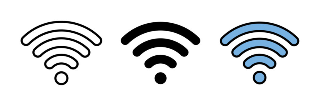 WiFi symbol icon representing Wi-Fi, typically shown as radiating curved lines or a signal symbol, indicating wireless internet connectivity.