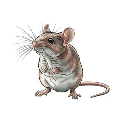 illustration of a mouse with a white background