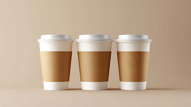 Paper cup mockup with clean gradient, mockup, takeaway branding - Powered by Adobe
