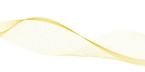 Abstract image of creative glittering gold wave curvy line design elements with minimal texture reflecting on isolated on black background