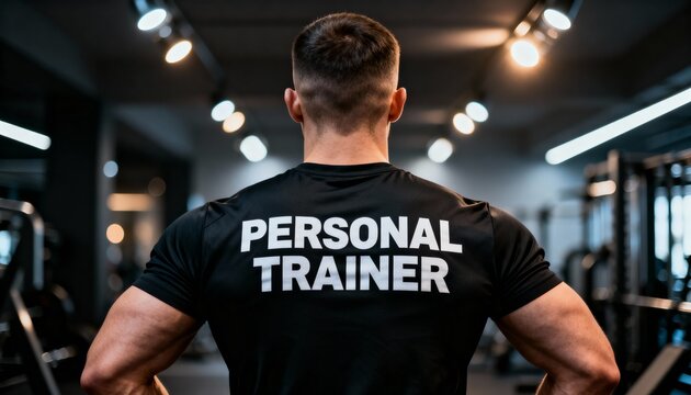 Personal trainer in modern gym showing strength motivation and professional fitness coaching.