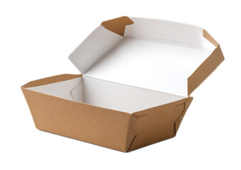 Open Cardboard Food Container Empty Brown Takeout Box