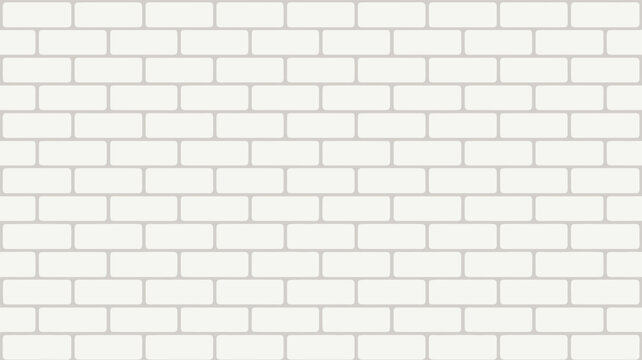 White brick wall pattern with gray grout in a horizontal view