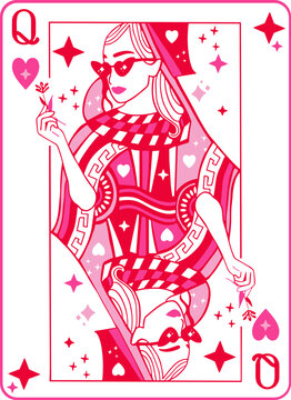 Queen of hearts svg, Valentine&rsquo;s Day svg, Cute red and pink queen of hearts svg