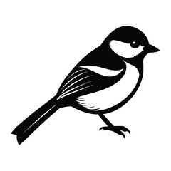 Carolina chickadee silhouette black vector icon