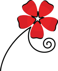 Red Flower Graphic Design