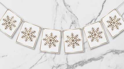 Celebrate the cozy winter season with this festive gold snowflake banner perfect for holiday parties, winter events, and elegant seasonal decor accents