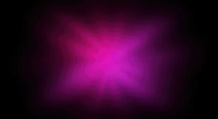 Abstract glowing pink and purple light burst on black background