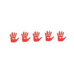 red handprint symbol