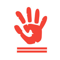 red handprint symbol