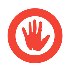 red handprint symbol