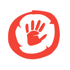 red handprint symbol