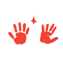 red handprint symbol