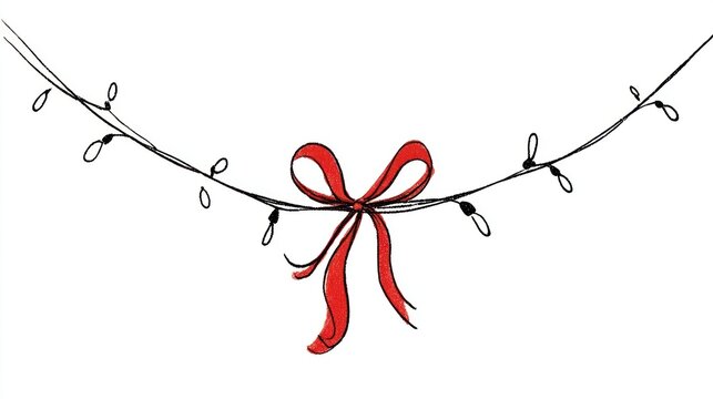 Festive red bow illustration.