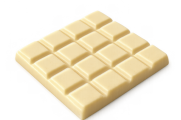White chocolate bar featuring a grid pattern of squares, a sweet dessert or snack, ideal for confectionery and baking concepts