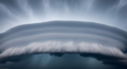 A massive layered storm cloud dominates the sky