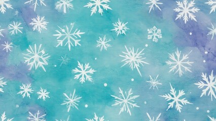 Seamless watercolor pattern with snowflake