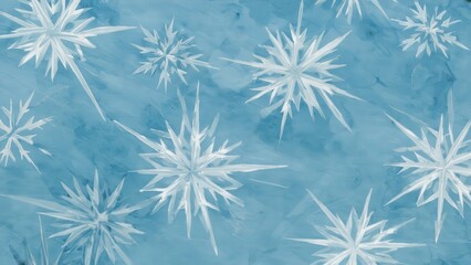 Seamless watercolor pattern with snowflake