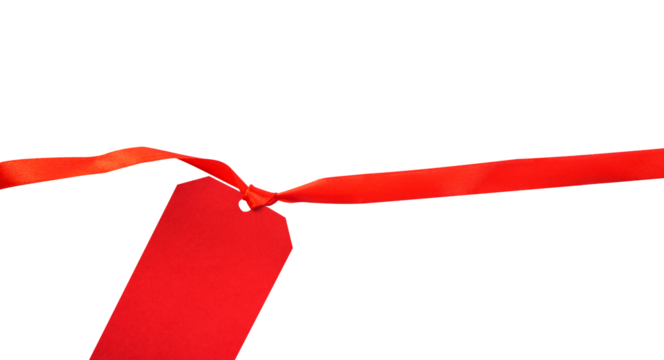 blank red label tag isolated on white - Powered by Adobe