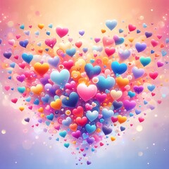 Ein Hintergrund mit vielen bunten Herzen