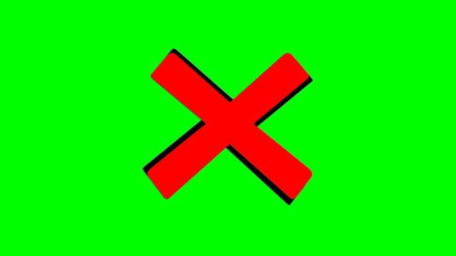 A moving Red Cross animation appears against a green screen background. The concept is wrong or prohibited.