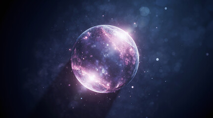 Cosmic Nebula Sphere Glowing in Deep Space.