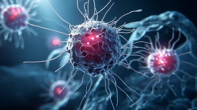 Microscopic Threat: A captivating view of menacing microorganisms. The image provides an insight into the unseen world of potential danger, reminding us of the significance of microscopic entities. 