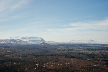 View from the Hverfjall crater of the surrounding area