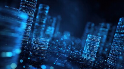 Digital Metropolis: A dynamic cityscape pulsates with vibrant digital data streams, symbolizing the interconnectedness and innovation of the technological age.