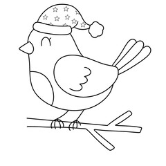 Christmas kawaii line art clipart bundle