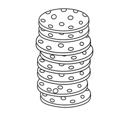 Christmas kawaii line art clipart bundle