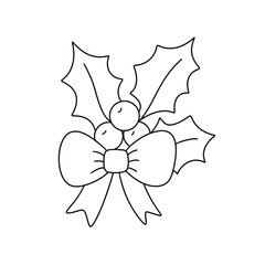 Christmas kawaii line art clipart bundle