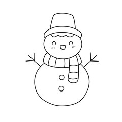 Christmas kawaii line art clipart bundle