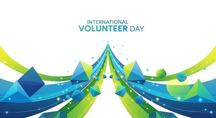 International volunteer day abstract design for social media marketing and promotion graphic vector art