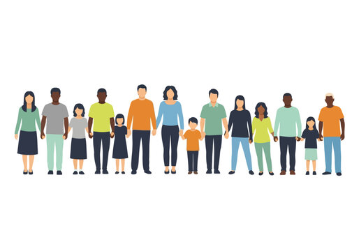 Diverse Group of People Holding Hands Together.