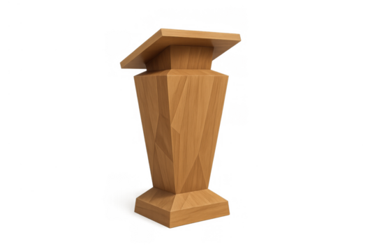 Wooden podium ready for speech, presentation, and public speaking in a convention or conference room