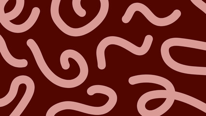 Vibrant Abstract Marron Background with Curved Pink Lines