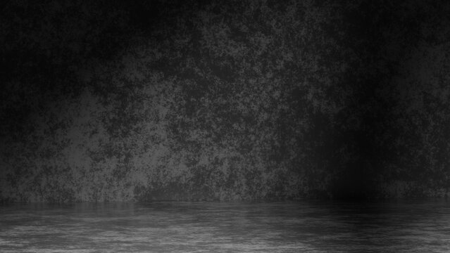 dark textured surface with soft patterns fills the space, creating an ideal background for artistic projects, photoshoots, or presentations. 3d render