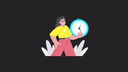Punctuality And Focus 2D Motion Graphics Animation Alpha channel