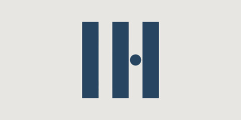 A simple illustration of three vertical bars with a circle in the center on a light background design