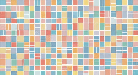 Charming pastel mosaic pattern with a playful, handmade feel ideal for creative projects and vibrant backgrounds