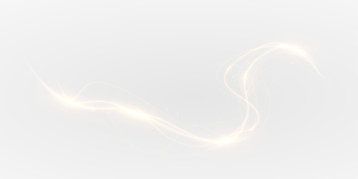 Golden Light Wave PNG Overlay with Shiny Twirl on transparent background
