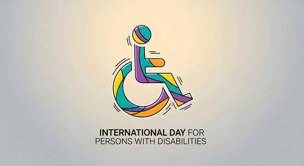 Colorful wheelchair symbol for international day for persons with disabilities design element art