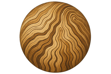 Obraz premium Abstract wood grain circle pattern with natural wavy lines and warm brown texture on transparent background
